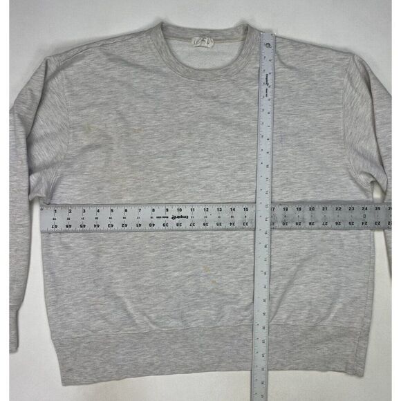 VINTAGE J Crew Blank Crewneck Sweatshirt Men Medium Gray USA 90s - Picture 11 of 11
